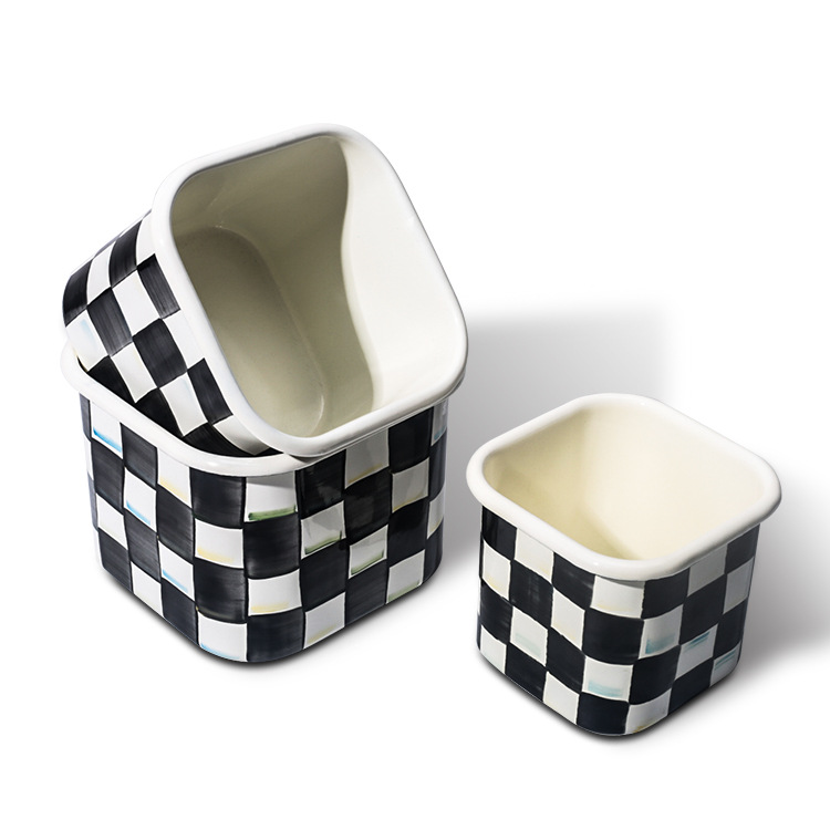 Plastic lid sealed box, enamel storage tank, enamel storage box, storage box, kitchen storage box, microwave oven Item Picture