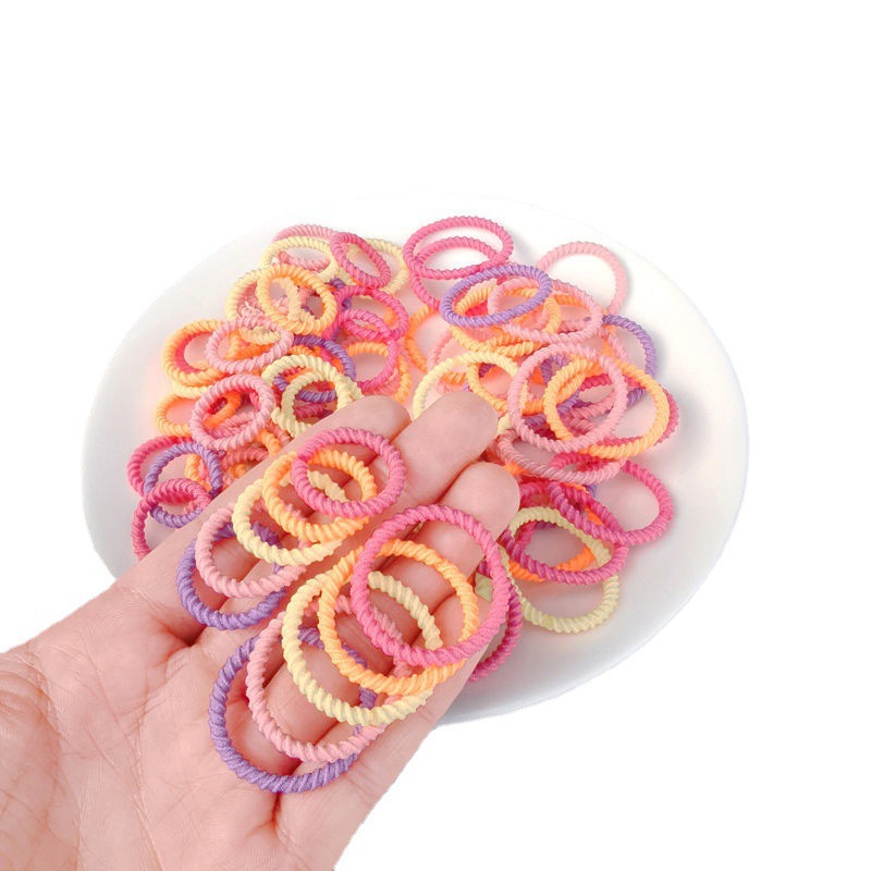 Korean version small rubber band, high-elasticity thumb ring, children's hair band, no hair damage for babies, hair tie, little girl's hair tie rubber band Item Picture