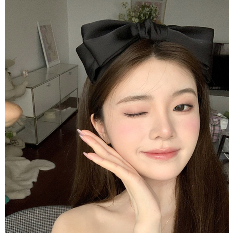 Korean red large bow headband, versatile for going out headband, forest-style super fairy hair clip, hairpin, hair accessory and headwear details Picture