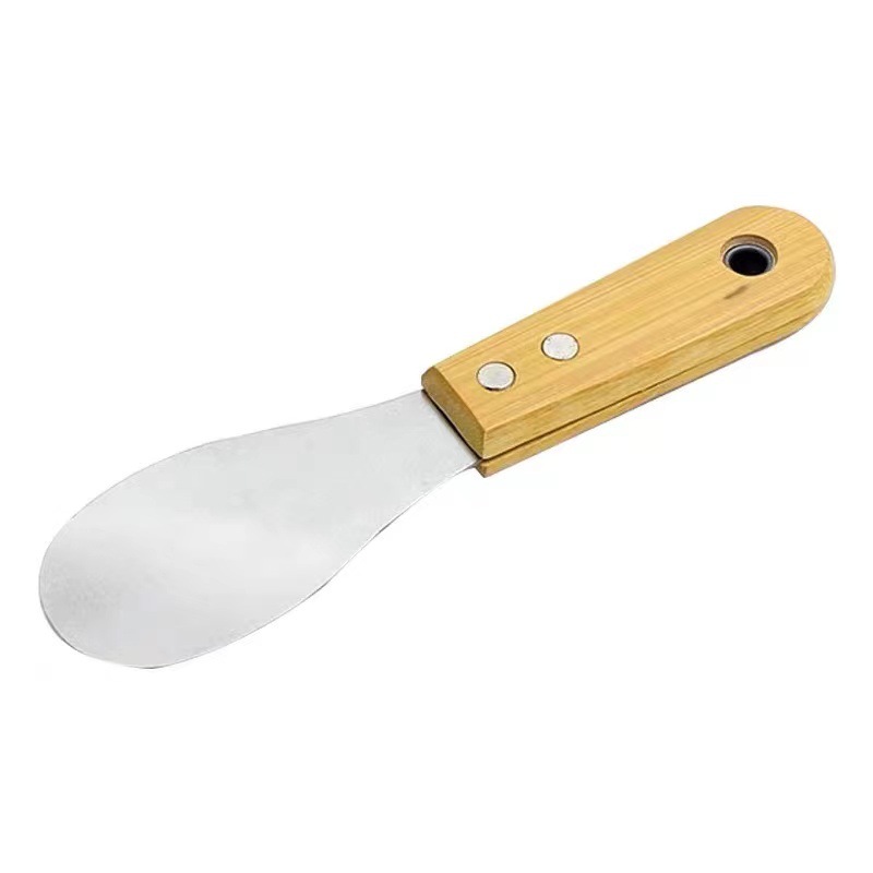 Bamboo-handled glue scraper, exterior wall glue scraper, construction tools, glue application tools, new glue application wonder, bamboo-handled glue scraper four-piece set Item Picture