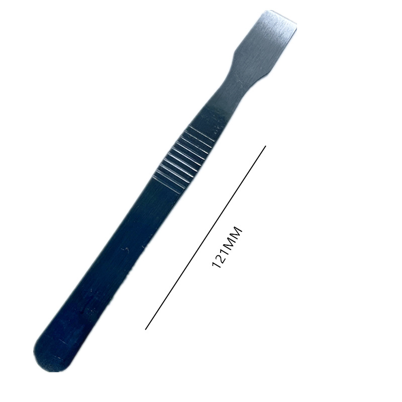 Stainless steel thin-mouthed scraper, tin paste stirring scraper, tin scraper, liquid crystal case opening tool, mobile phone prying bar, flat prying Application Scenario