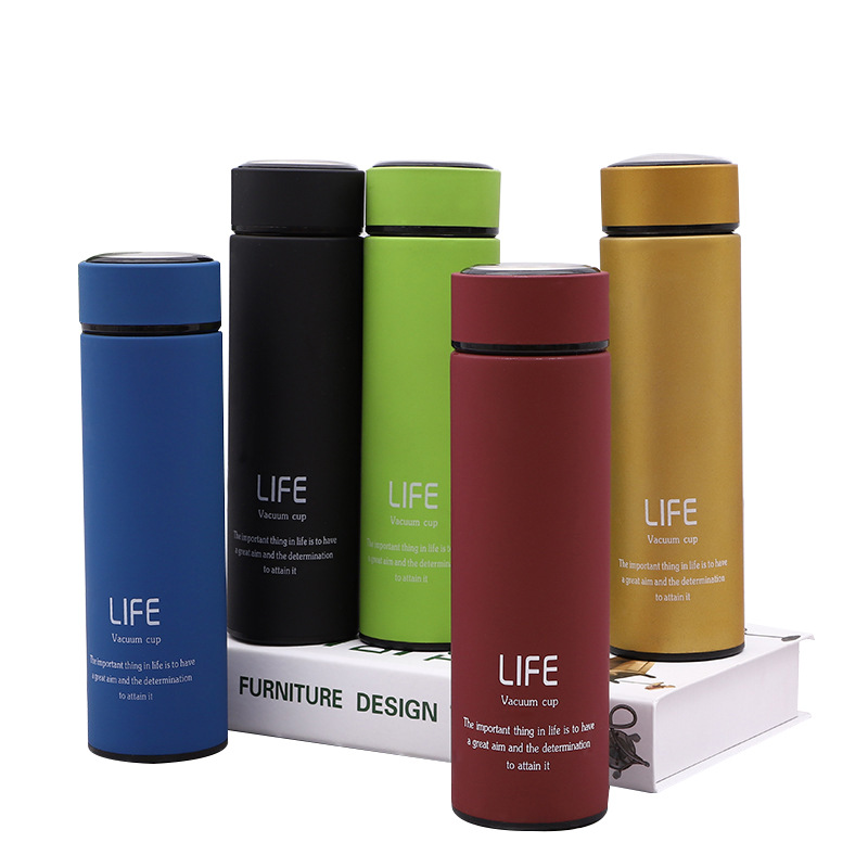 Thickened insulated cup, frosted insulated cup, smart temperature-displaying stainless steel cup, car straight cup, advertising event gift cup Item Picture