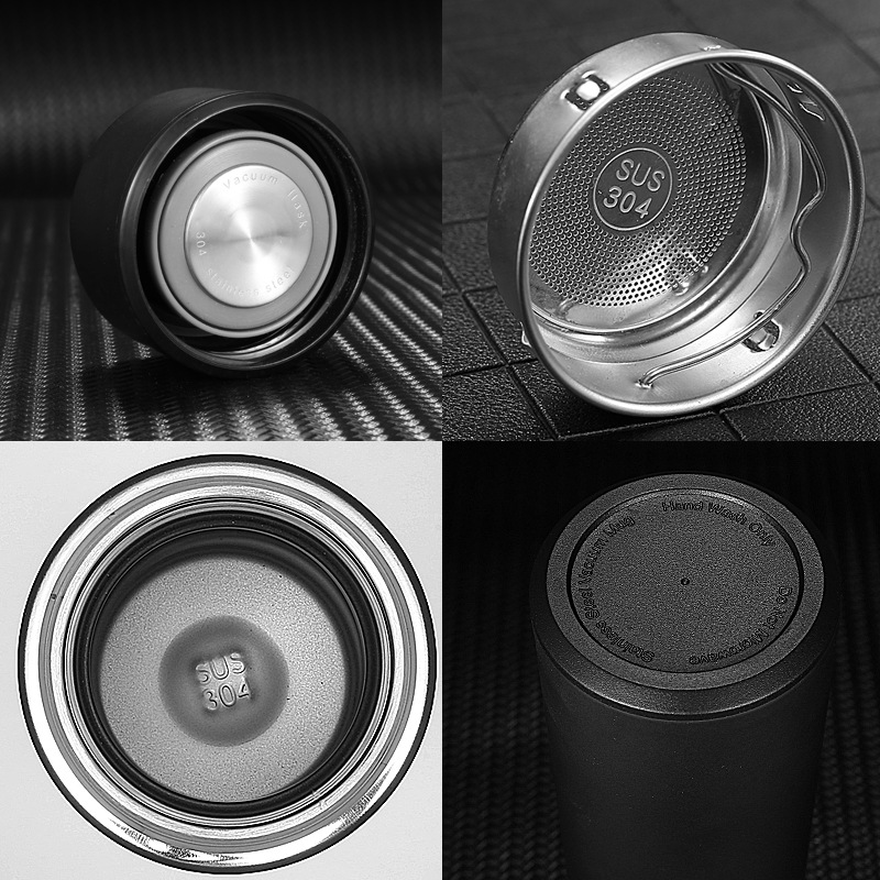 Thickened insulated cup, frosted insulated cup, smart temperature-displaying stainless steel cup, car straight cup, advertising event gift cup details Picture