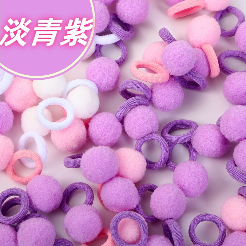 Children's hair tie, plush ball, ball hair band, cute rubber band. Little girls can tie their hair without damaging it. New autumn and winter hair accessories Specification drawing