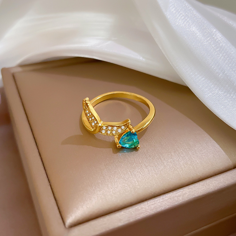 【 Real Gold 】 Korean version super flash Zircon ring with adjustable opening, simple jewelry, Japanese-style ring couple rings Application Scenario