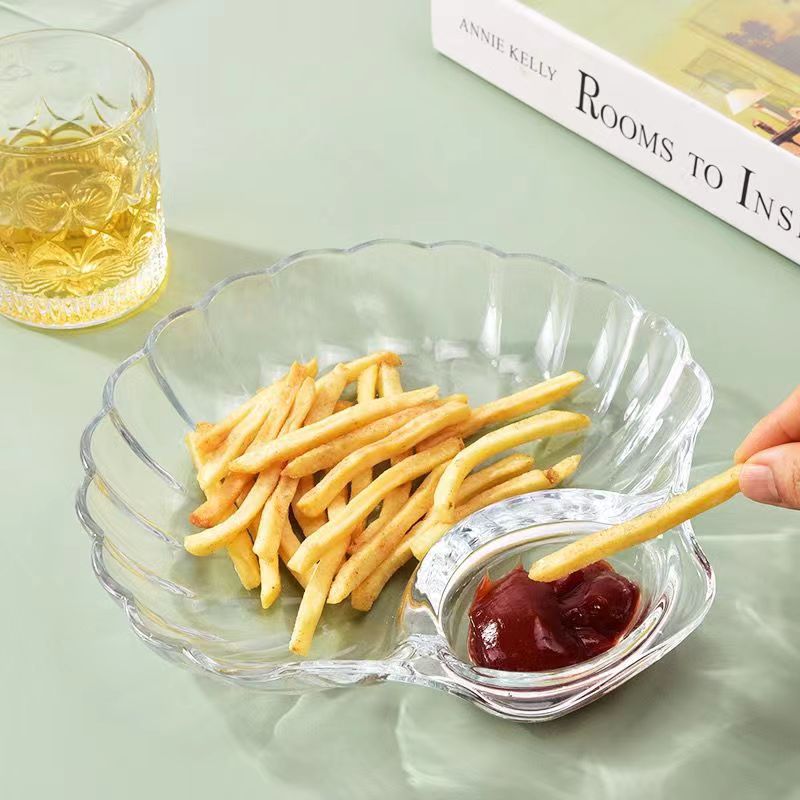 Factory-customized glass dumpling plates with dipping sauces, European-style creative home salad bowls, fruit plates, and separate plates for dumplings Application Scenario