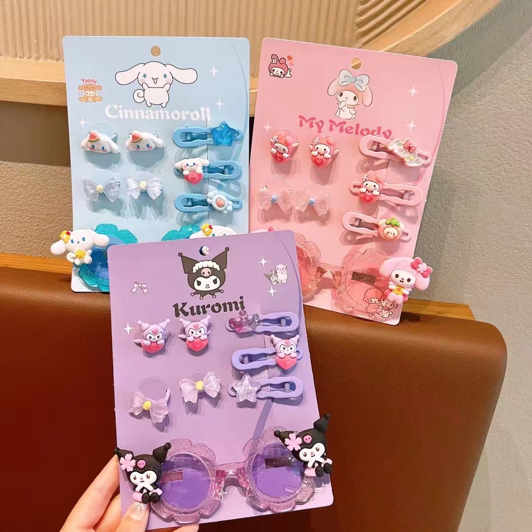 Children's cartoon Kulomi hair clip set, headwear, sweet girl hair clip, bangs, broken hair clip, crown hair band, hair accessory details Picture