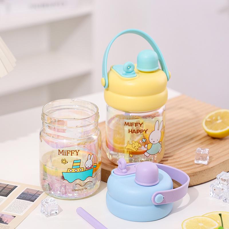 Authentic Mifei Double-drink Flower Tea cup, large-capacity cartoon water cup, high appearance level plastic travel cup for women in summer, small gift Specification drawing