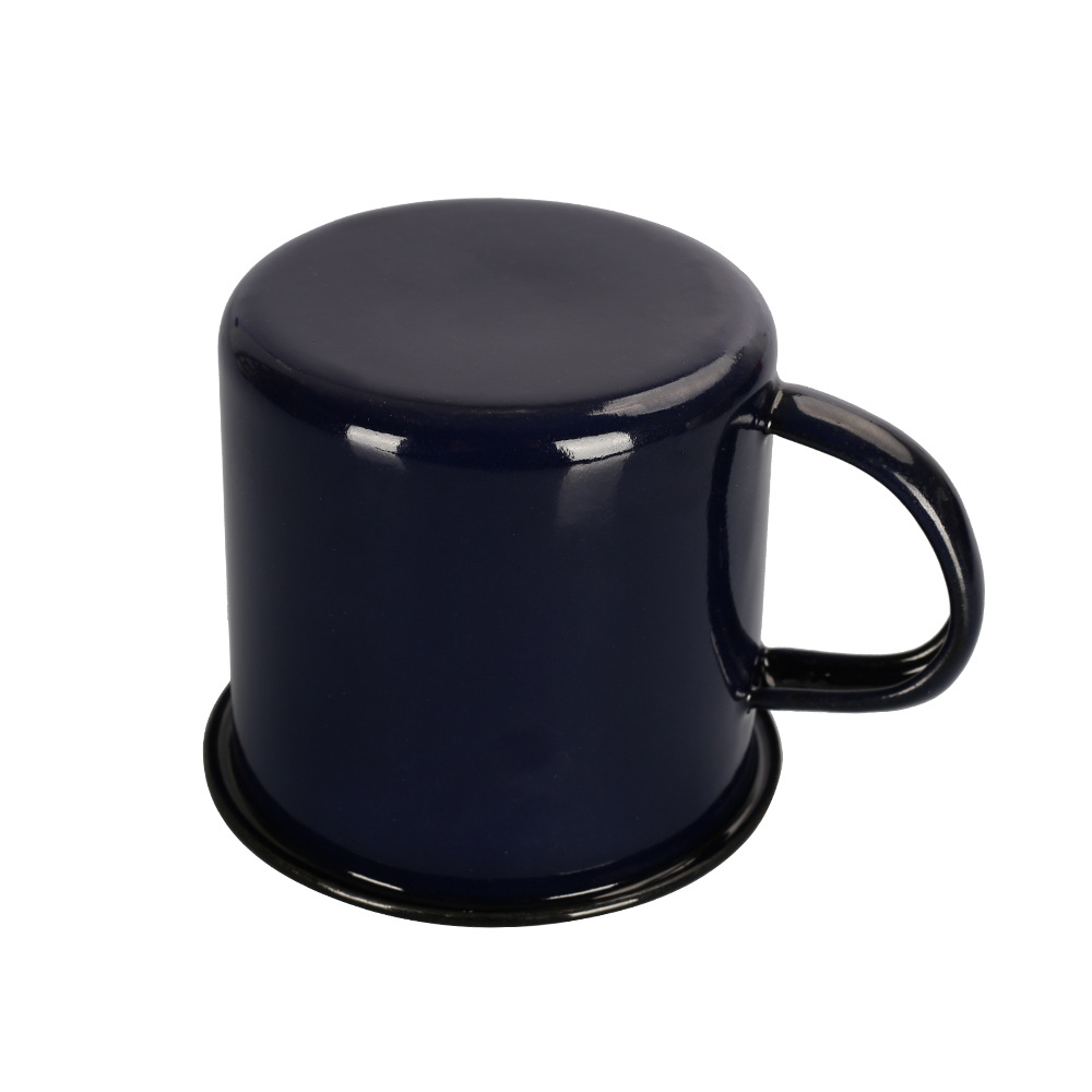 8cm enamel cup for export, black foreign trade mugs, wholesale water cups, retro 350ml coffee cups, simple style Application Scenario