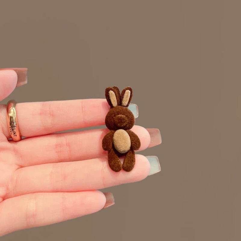 Autumn and winter flocking, waving little bear side hair clip, delicate and small side hair clip, broken hair duckbill clip, straight clip Specification drawing