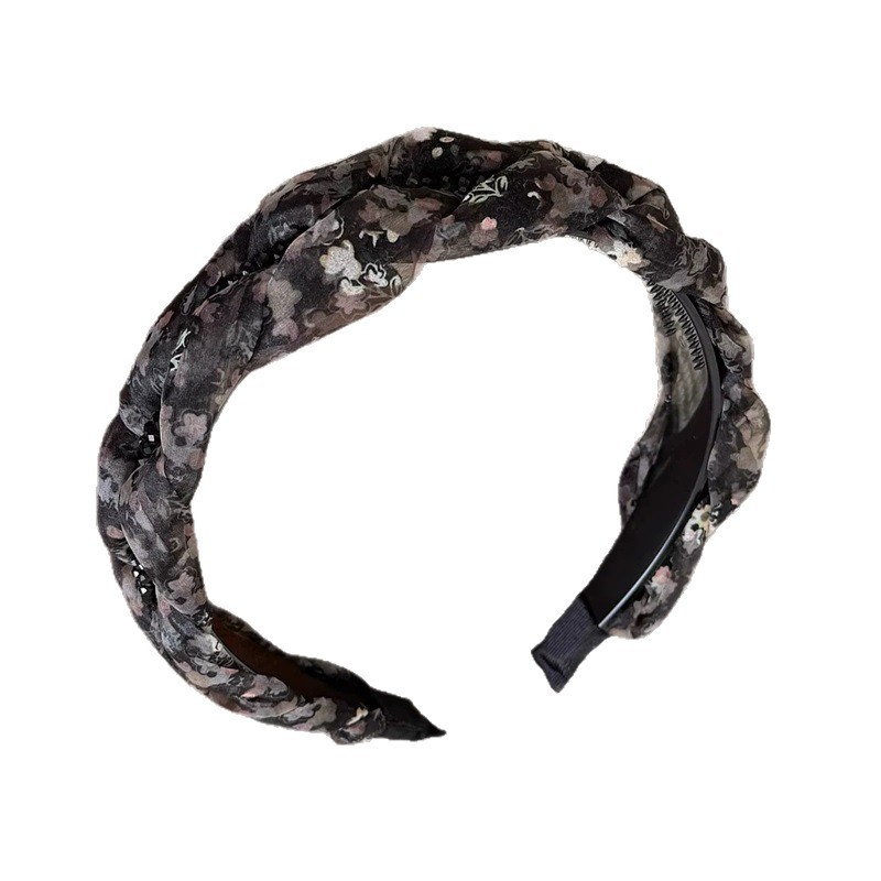 Fashionable and light luxury style, versatile woven Korean-style wide-brimmed hair band, retro colored mesh, summer toothed headband hair accessory Item Picture