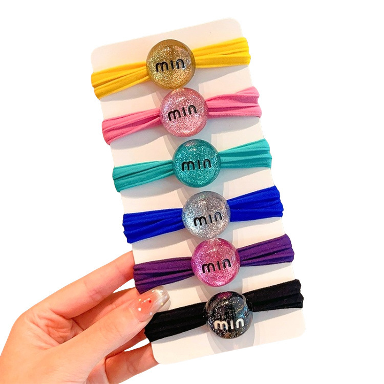 New children's hair tie band, Korean-style, cute, high-elasticity, durable, high ponytail, colorful hair tie headwear Item Picture