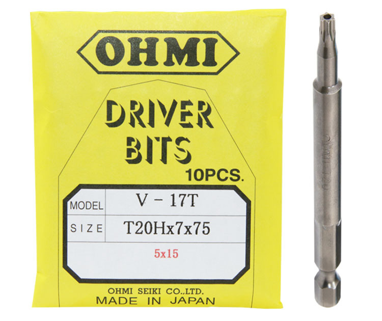 OHMI plum blossom screwdriver bits V-17T, T8Hx7x75/100, T10H, T15H, T20H Hollow with holes Application Scenario