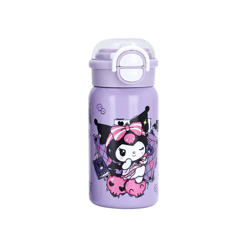 Kulomi 316 Girls' high appearance level insulated Cup, portable large-capacity cartoon double-drinking cup, students' bouncing cup for school Item Picture