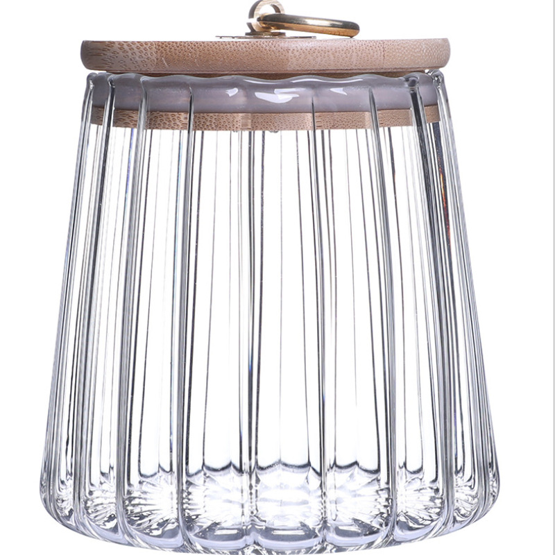 Wholesale of Chinese irregular household kitchen storage jars, vertical patterned tea jars and sealed jars Item Picture