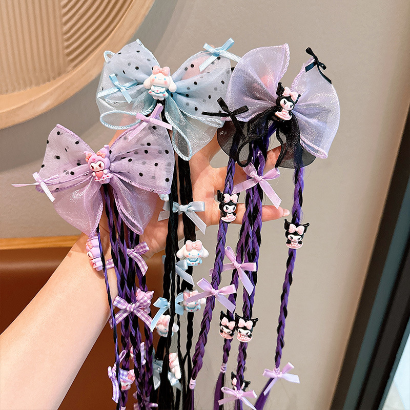 Children's hair bands, cartoon wigs, braids, sweet and cool girls, boxing braids, high ponytail hair ties, girls' hair ties, headwear full figure