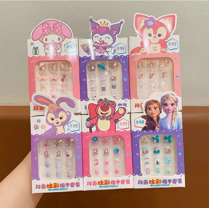 Sanrio series nail stickers for children, exquisite nail stickers, cute Kuromi Meretti nail stickers for kids full figure