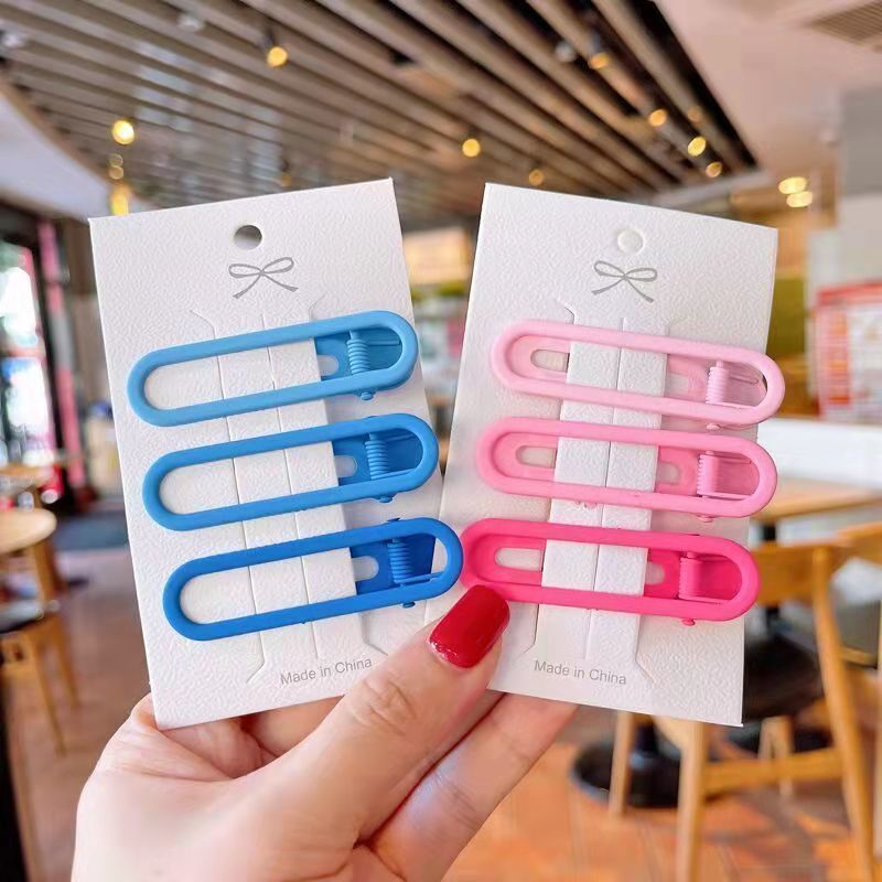 Candy-colored hair clips, Korean Instagram side clips, duckbill clips, bangs, one-line clips, colorful small clips, hair clips and headwear Specification drawing