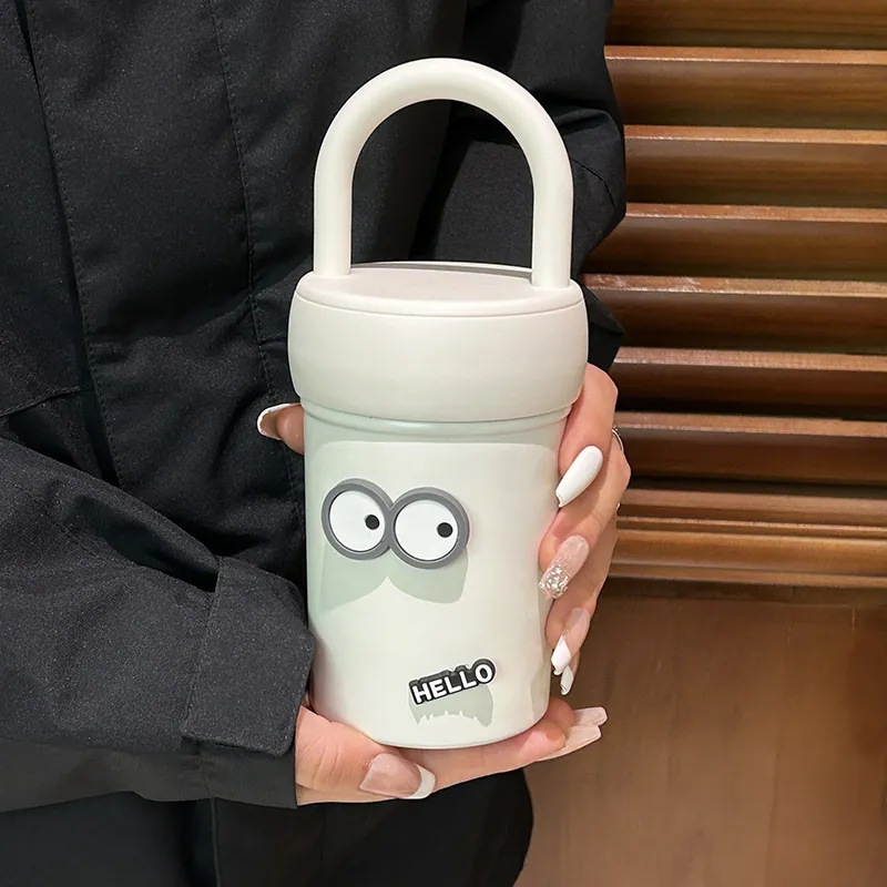 A simple, niche and high-end direct drinking cup for female students, 2024 new model water cup, high appearance level, 316 stainless steel insulated cup, ins full figure