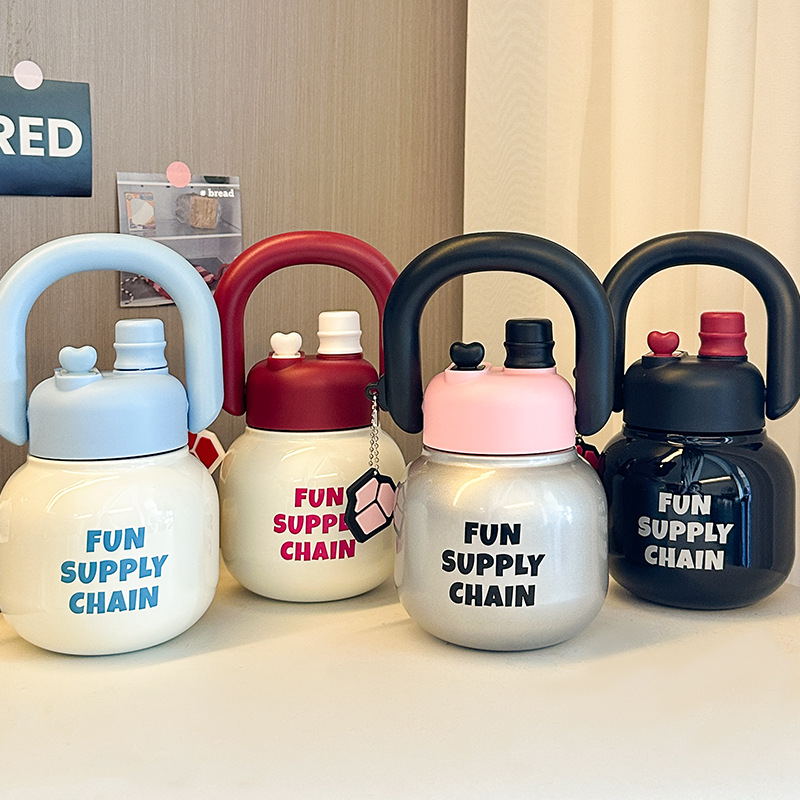 Wholesale of new double-drinking, large-capacity 316 stainless steel insulated cups, portable, high-appeartion-level, large-belted water cups full figure