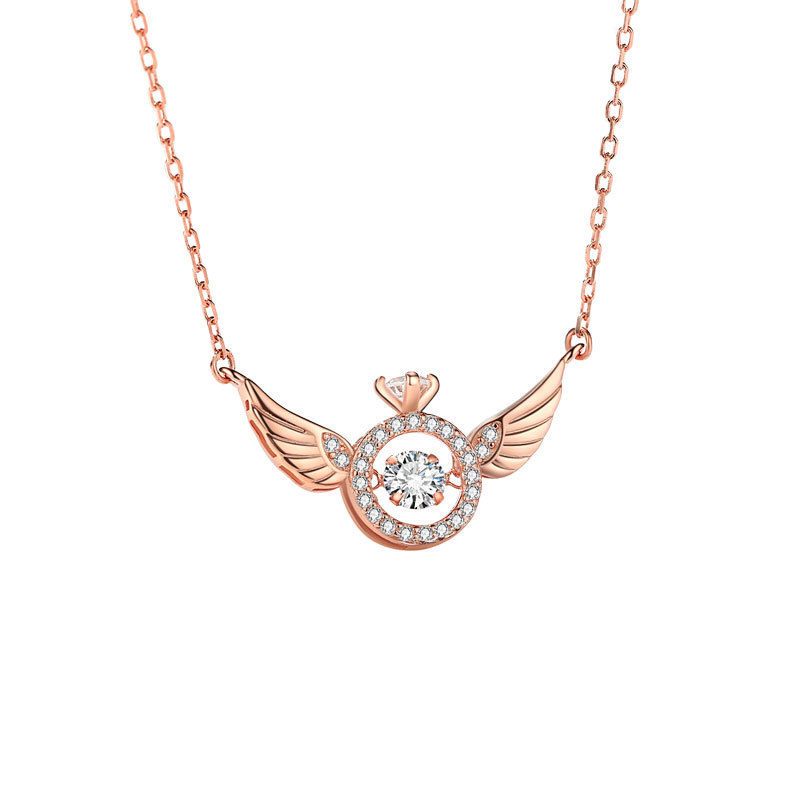 【 Titanium Steel 】 New diamond-encrusted four-leaf flower necklace with feminine charm and a sense of sophistication for women. Wholesale of double-sided shell collarbone chain Item Picture
