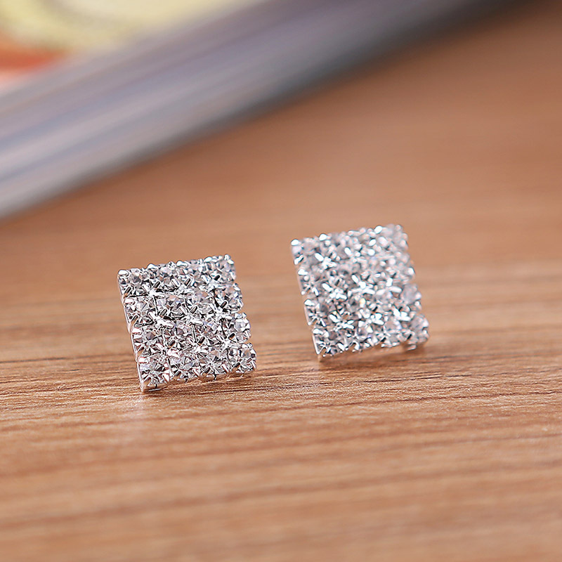 European and American luxurious full-diamond necklaces, bracelets, stud earrings, ring sets, bridal accessories, wedding dress accessories N4673 details Picture