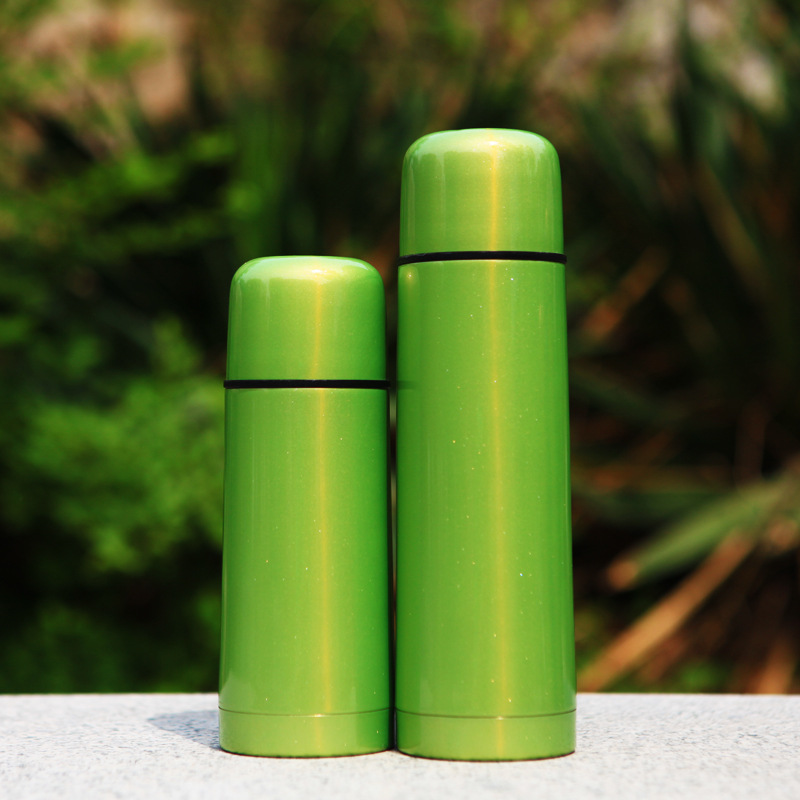 Factory direct sales bullet-shaped stainless steel double-layer vacuum insulated cup, colorful outdoor sports insulated cup LOGO details Picture
