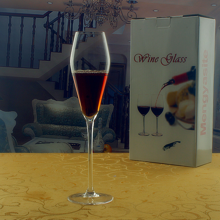 Two gift box sets of handcrafted crystal red wine glasses, goblets, chateau champagne wine glasses, and gift wine sets Specification drawing