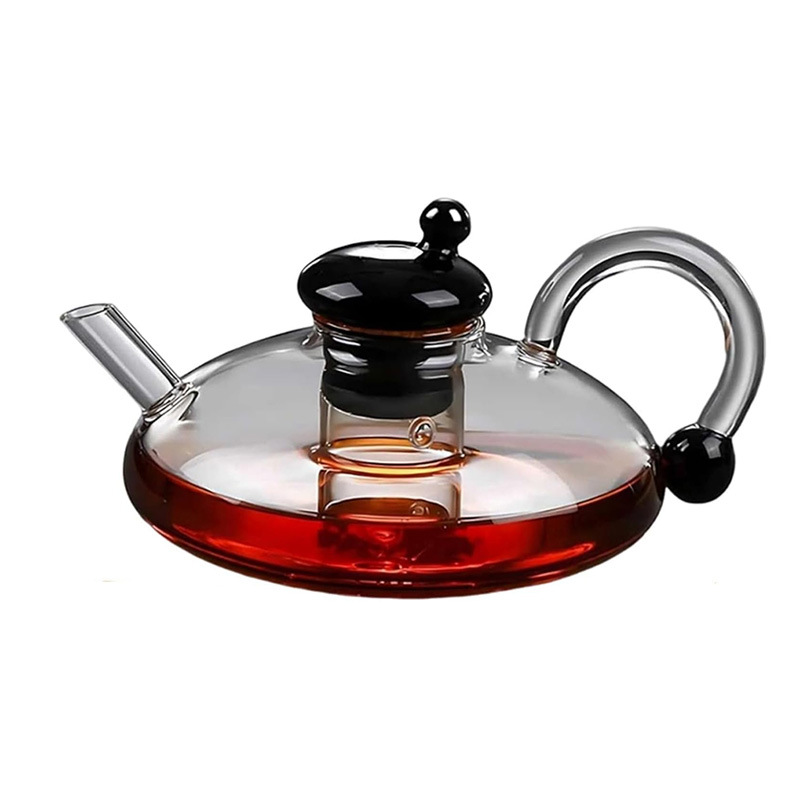 Cross-border glass teapot, heat-resistant glass tea set, household coffee pot, high borosilicate high-temperature resistant filtering teapot Item Picture