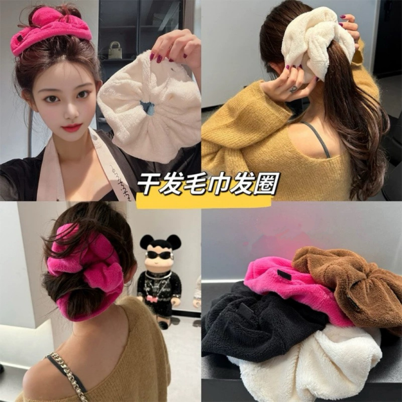 Extra-large towel hair tie, dry hair, large intestine hair tie, simple and elegant for women, autumn and winter bun head, pillow, plush hair tie and headwear full figure