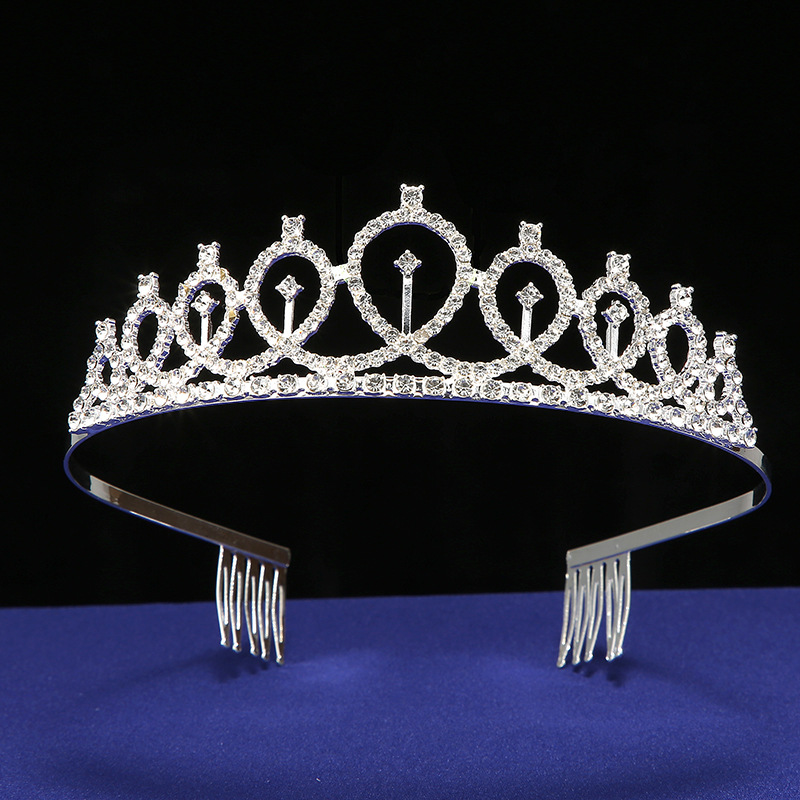 Bride's crown headwear, cross-border hair comb, children's hair band, rhinestone crown, birthday wedding dress, wedding accessories wholesale details Picture