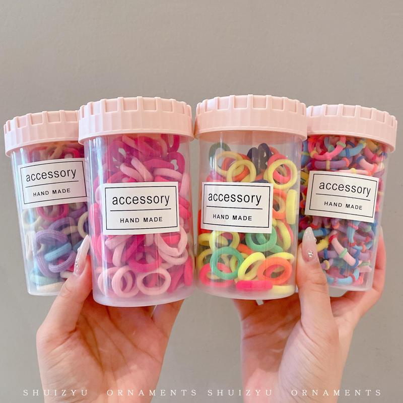 Children's rubber bands do not harm hair. Colorful canned rubber bands, girls' high-elasticity hair ties, baby headbands, hair accessories details Picture