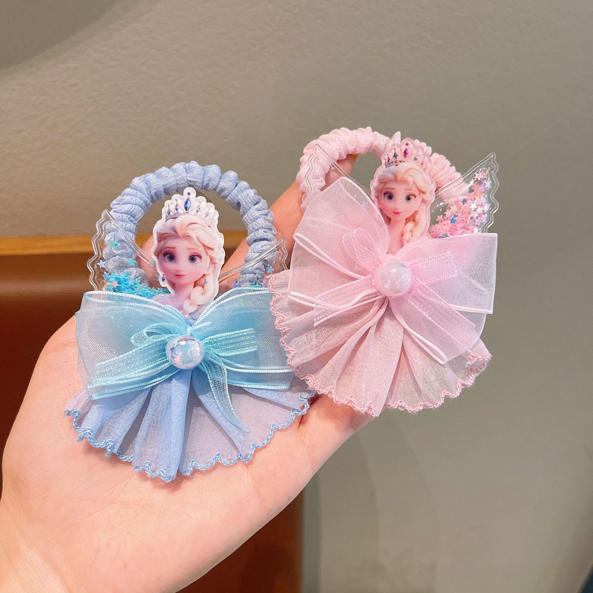 Ice and Snow children's hair band, flowing sand wings, Princess rubber band, Elsa Princess, gauze dress hair accessory, super cute and fairy-like girl Specification drawing