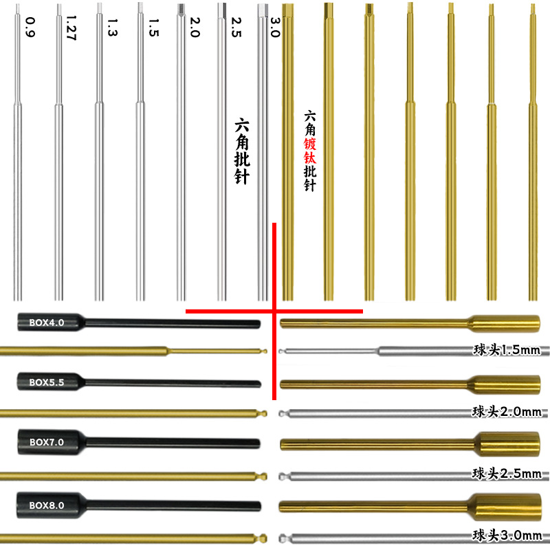 Screwdriver accessories, hexagon socket head, high-speed steel titanium-coated sleeve, white steel ball head, special tool, screwdriver bit, individual knife full figure