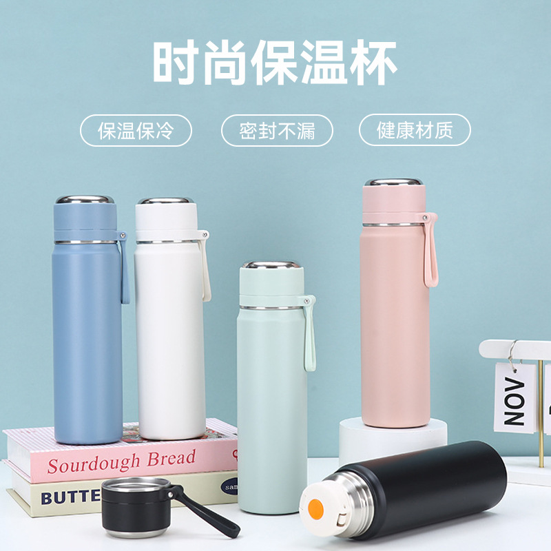 Customized 2023 new high-appearance-level insulated cup, 316 stainless steel water cup, student cup handle, gift water cup full figure