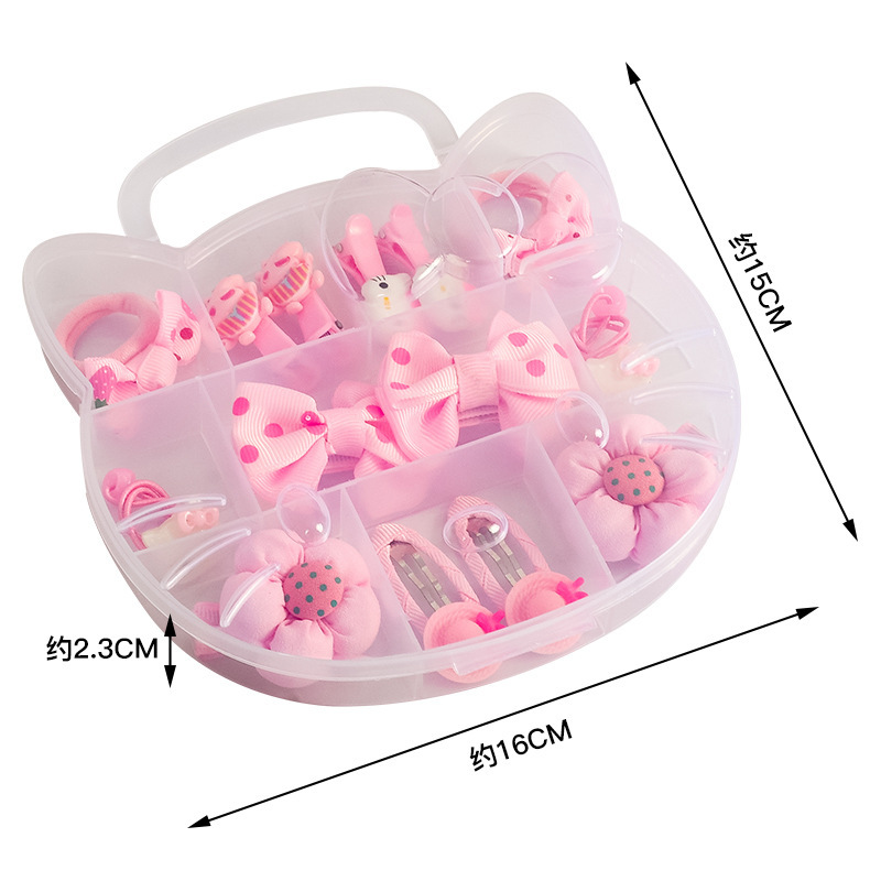 Children's cartoon hairpin set, princess hairpin cross-border trade direct supply, girls' crown bow hairpin rubber band Specification drawing