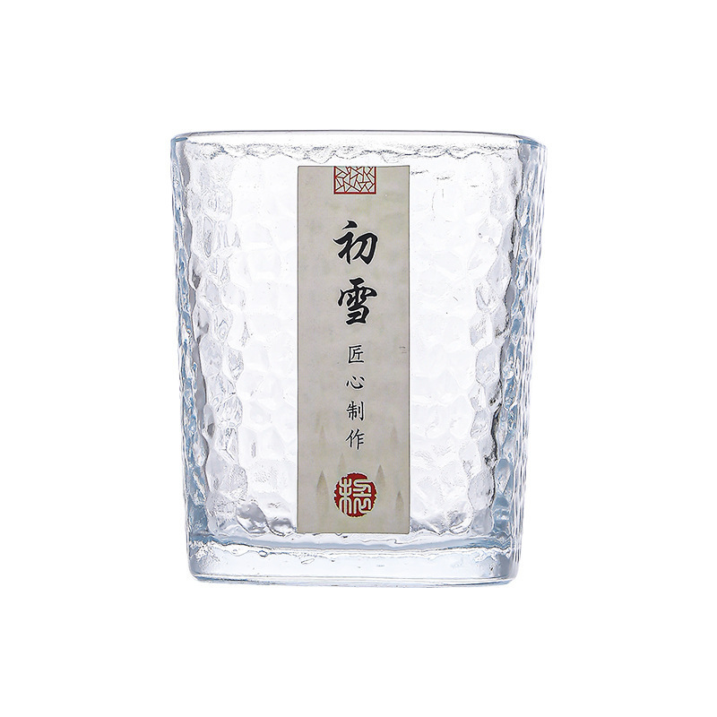 Wholesale of Chuxue cups, glass hammer-patterned small tea cups, thickened glass cups, heat-resistant tea tasting cups, simple cups, gift water cups Item Picture