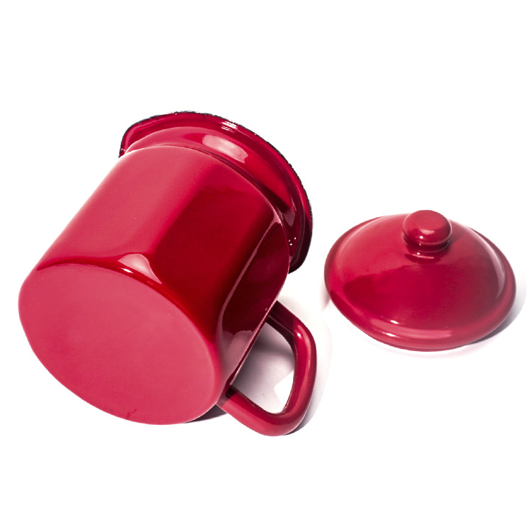 Factory wholesale household enamel oil kettles, enamel milk kettles, narrow-mouthed water kettles with LIDS, enamel kettles, 2L coffee kettles Specification drawing