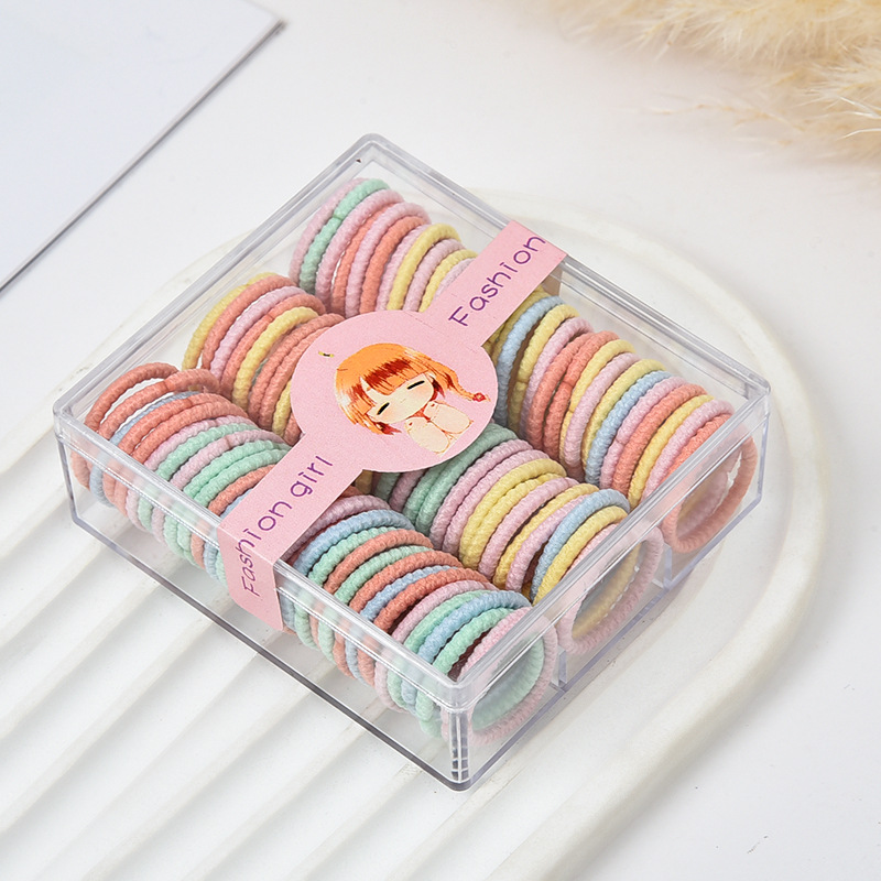 Children's rubber band box, children's hair tie, little girl rubber band, baby's hair tie won't hurt the thumb, girls' hair band Application Scenario