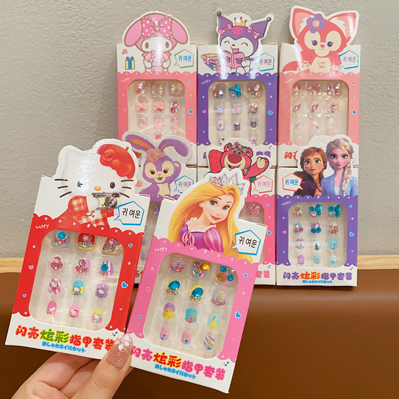 Sanrio series nail stickers for children, exquisite nail stickers, cute Kuromi Meretti nail stickers for kids details Picture