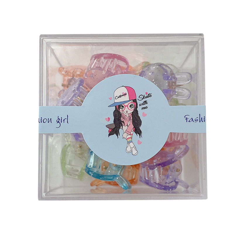 16-piece set ~ Bright and colorful mini grab hair clips, versatile braid bangs, top clips and headwear for babies going out Item Picture