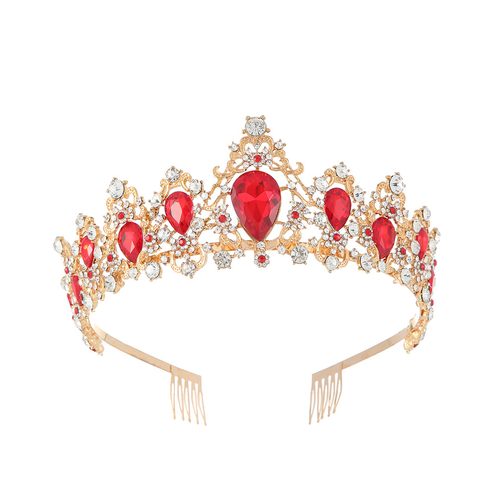 Cross-border European-style bride crown headwear, luxurious and elegant, full diamond hair band, crown wedding dress, crown headband Application Scenario