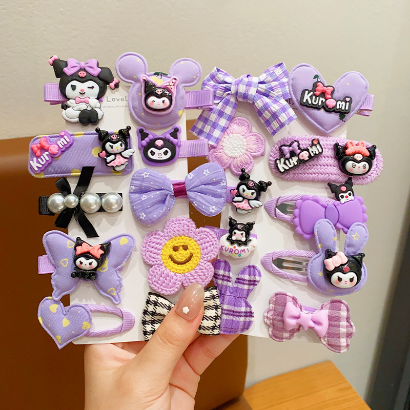 Children's hair clips, Kulomi bangs clips, side clips, girl's back head broken hair clips, little girl Sanrio hairstyle accessories Application Scenario