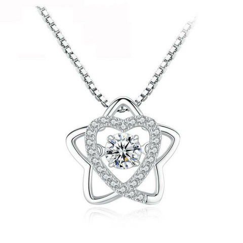 New Beating Heart necklace, women's five-pointed star and six-pointed star, dynamic and versatile pendant collarbone chain, Korean version necklace wholesale Item Picture