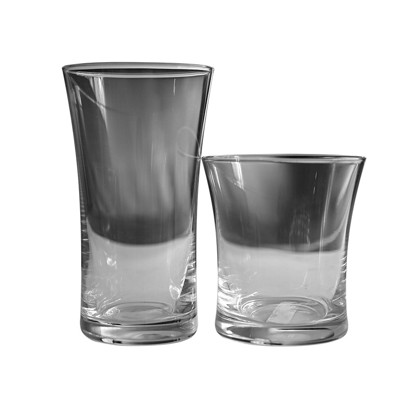 Elegant little waist glass cup, creative water cup, high appearance level beverage cup, dessert cup, juice cup, cinched waist cola cup Item Picture