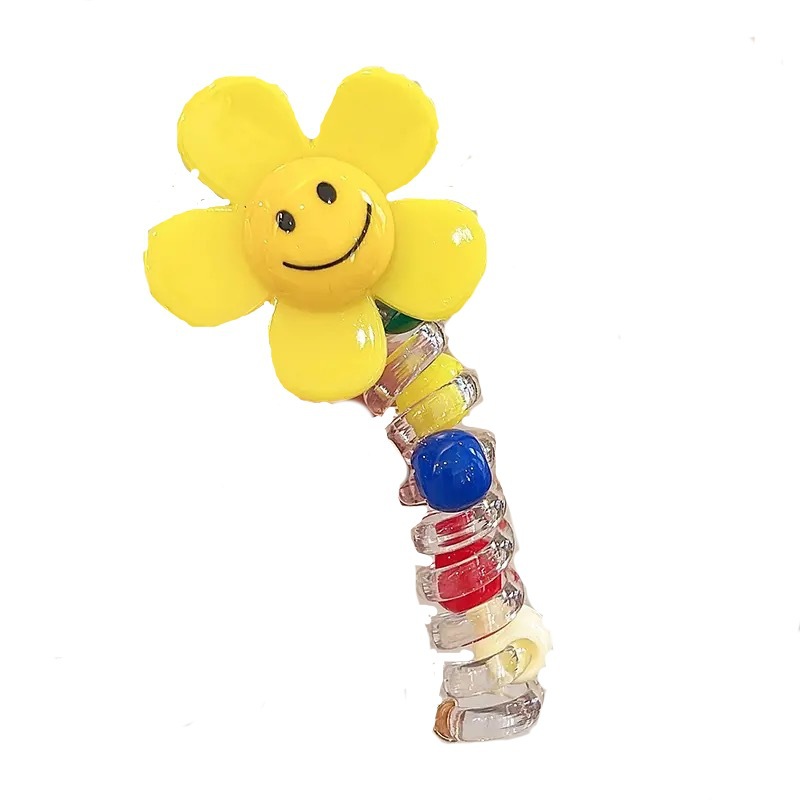 Sweet sunflower bubble braid hair braiding tool, ponytail hair tie 2024 new style, high-end telephone line hair band for women Item Picture