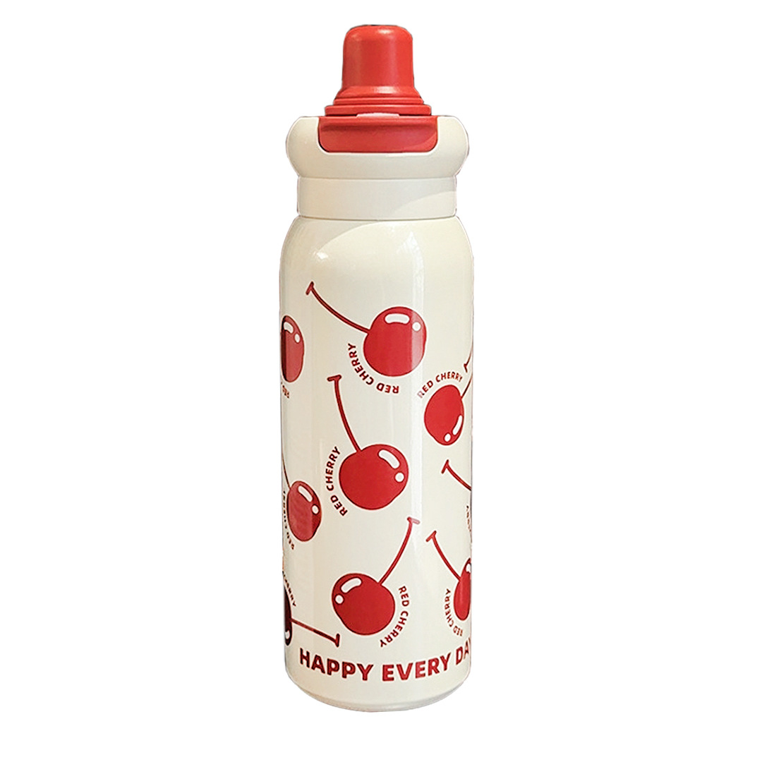 New high-appeartion-level insulated cup cartoon student double-drinking straw cup portable and cute 316 stainless steel water cup as a gift Item Picture