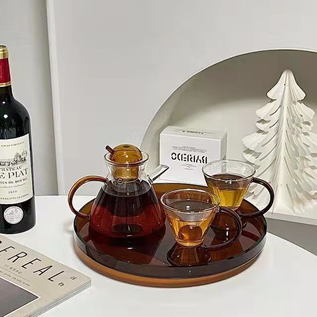 Heat-resistant teapot, glass teapot, Kung Fu tea cup, herbal cup, milk tea cup, ritual-themed afternoon tea set, yogurt cup details Picture