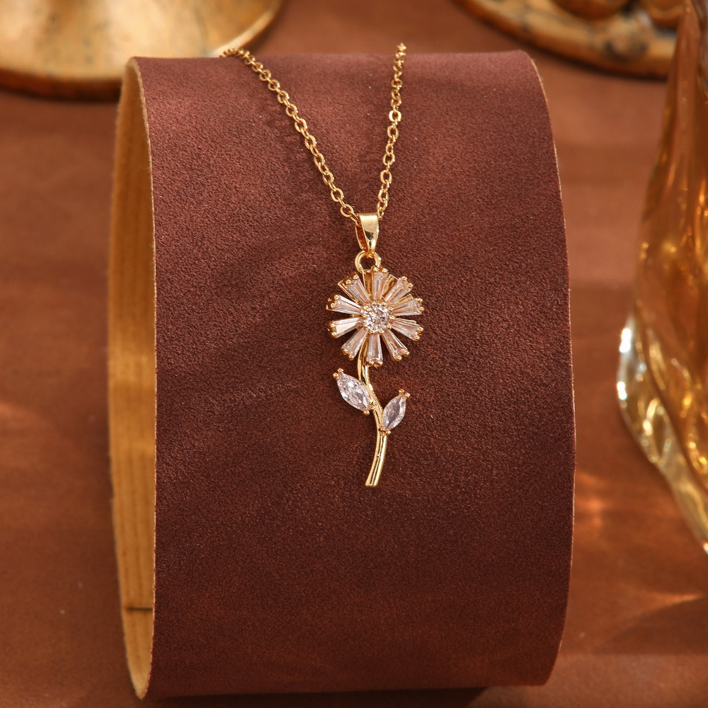 New light luxury copper micro-inlaid zircon necklace for women, fashionable moon rabbit butterfly pendant, elegant and versatile collarbone chain accessory Application Scenario
