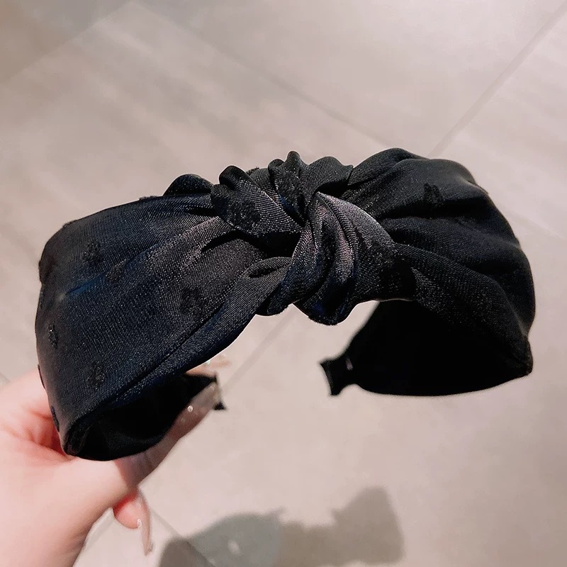 The same style of White deer, black gauze flower high head top hair band, thin headwear for women in spring and summer, hair tie, headband, hair accessory Application Scenario